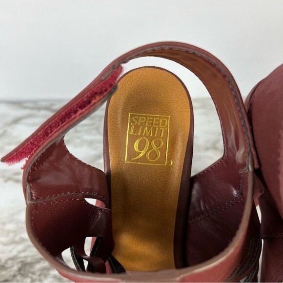 Speed Limit 98 Burgundy Strappy Heels- 5.5” Heels- Size 8 - Picture 3 of 4